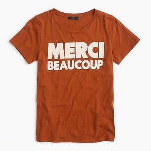 Jcrew Merci Beaucoup Rust Tee Shirt